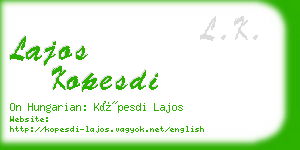 lajos kopesdi business card